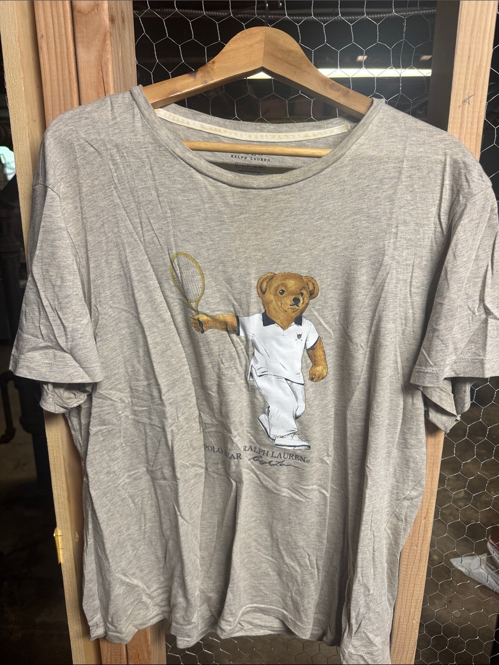 Polo by Ralph Lauren Gray Bear Graphic Short Sleeve Tee